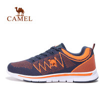 CAMEL骆驼运动跑鞋 男款舒适时尚透气轻便运动鞋跑步鞋 A622361055(深蓝桔 44)