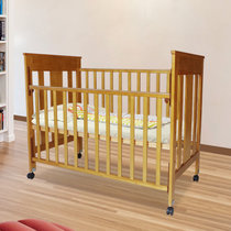 婴儿床实木现代欧式宝宝床 多功能童床摇床推床可变书桌床新生儿拼接大床bb床(原木色C289 默认)