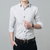 2018新春季韩版修身男士衬衫男长袖衬衣圆点休闲商务男装C02004(白色)