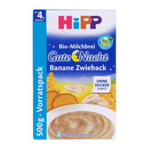 （包税）德国HiPP喜宝香蕉面包牛奶晚安米粉米糊3441 （4个月以上宝宝 500g）