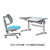 坐站交替儿童学习桌写字桌椅套装双升降L型书桌 中小学生家用实木(芬兰120CM桌+1018蓝椅【右抬起】)
