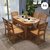 美式实木餐桌椅组合椭圆餐桌欧式复古做旧北欧家具可伸缩抽拉餐桌(1.2米一桌六椅茶色)