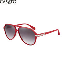 卡莎度(CASATO) 太阳镜时尚个性大框潮女款太阳镜 防紫外线太阳镜 墨镜2014022(红色)