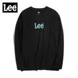 LEE男士圆领logo图案长袖T恤L37177K99K11(黑色 S)