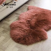 圣马可 长毛绒仿羊皮地毯60*90cm 粉色