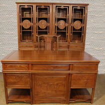 红木家具1.6米红木书桌实木办公桌大班台办公椅两门书柜实木储物柜非洲黄花梨木(其他 书柜组合)