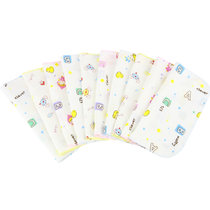 9i9婴儿口水巾纯棉纱布4层10条装颜色随机 真快乐超市甄选