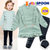 JELISPOON吉哩熊韩国童装冬季新款女童甜美荷叶边加绒套装(150 薄荷绿)