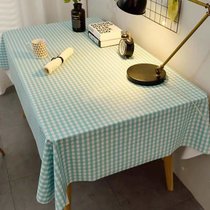 pvc塑料桌布防水防烫防油免洗台布茶几垫少女心ins长方形餐桌布艺(PVC水绿小格子)