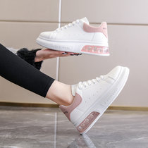 2022年春季新款小白鞋女韩版麦昆鞋气垫女鞋时尚潮流鞋子M001(皮尾白粉 35)