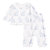 Petitkami2021秋冬婴童马戏团老虎鹦鹉海军领分体长袖长裤套装(80 淡蓝色鹦鹉印花套装)