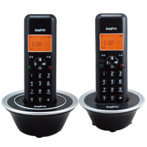 三洋（SANYO）TEL-DAW650 2.4G数字电话机（黑银色）（时尚小巧外观，橙色屏，全免提扬声器，可扩充5补子机）