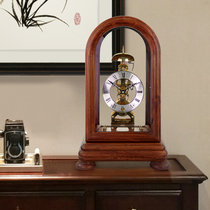 汉时欧式实木创意时钟客厅摆件白酸枝机械座钟复古桌面台钟HD21(白酸枝木-国产14天机芯)