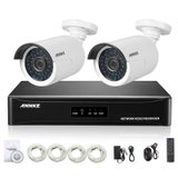 科安数字（ANNKE）200万1080P高清网络摄像头套装 POE安防家用监控器设备套装(2路套装 带500GB硬盘)