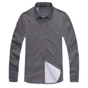EAIBOSSCAN2013春夏款商务休闲格子男式衬衫(黑灰格子 54)