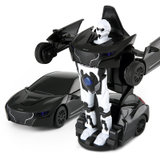 星辉rastar RS合金战警系列一键变形汽车儿童玩具机器人男孩子礼物1:32车模 61800(黑色)