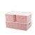 欧式创意镂空化妆品收纳盒 有盖桌面收纳箱 塑料整理盒 梳妆台储物盒(北欧粉3件套)