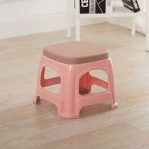 加厚塑料凳子家用板凳高凳时尚简约客厅餐桌塑胶椅经济型胶凳椅子(2个 小号北欧粉带盖（高22.5CM）)