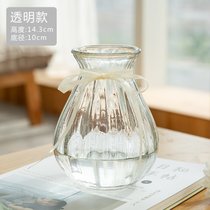 还不晚 欧式玻璃花瓶透明彩色水培植物花瓶客厅装饰摆件插花瓶(透明 南瓜瓶透明)