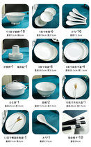 景恒 银边骨瓷餐具套装家用北欧简约碗碟套装碗盘子组合现代轻奢(圆形56件铂金（月光器型） 默认版本)