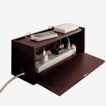 家逸 电线盒收纳盒 插座整理盒 电源线收纳理线器 集线器(棕色 默认)