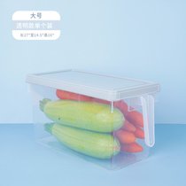 冰箱冷冻收纳盒装肉收纳盒 家用冷冻室里盒子放蔬菜的保鲜盒密封(大号灰蓝色4.5L【单个装无味】 默认版本)