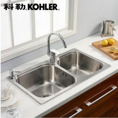 科勒(KOHLER)丽斯台上厨盆水槽双槽K-72829T-2SD-NA(不含龙头及其他)(72829 默认)