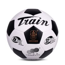 火车专业机缝5号经典黑白足球PVC材质足球SX-WB32 国美超市甄选