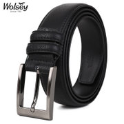 金狐狸Wolsey男士针扣皮带WF666-5黑色(黑色 均码)