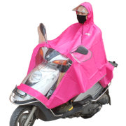 庆翔（QINGXIANG）716 摩托车雨披 单双人雨衣 男女电动车加厚夜间反光大帽檐雨披(单人玫红色)