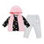 棉果果儿童秋冬装新款中小童衣服三件套卫衣加绒加厚套装(粉色 90cm)