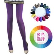 内慧 连裤袜子加厚 彩色 糖果袜加厚高弹力天鹅绒连裤袜 W120DL（紫色）