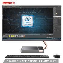 联想（Lenovo) AIO520X Max 27英寸一体台式机电脑 i7-9700T 16G内存 1T固态+2T机械(4G独显)