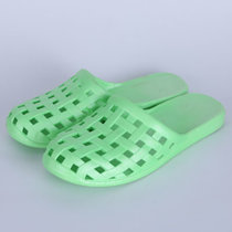 SUNTEK韩版平底家居平跟拖鞋女夏包头洞洞软底防滑浴室塑料包脚凉拖鞋(41 浅绿色)