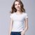 SUNTEK纯色莫代尔T恤女夏圆领短袖打底衫百搭修身显瘦黑色短款上衣(XL （建议115-125） 白色)