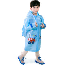学生儿童雨衣 男女宝宝时尚EVA环保带书包位儿童雨衣(XL)(蓝色)