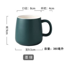 现代简约马克杯纯色 莫兰迪陶瓷咖啡杯大容量牛奶杯情侣杯北欧风(莫兰迪杯-绿)
