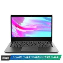 联想（Lenovo）扬天V14-14商务办公轻薄笔记本电脑酷睿十代定制i3-1005G1 12G内存 512G固态 2G独显