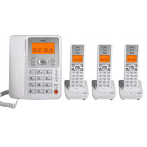 TCLD60一拖三电话机数字无绳电话机子母机家用办公电话机(白色)