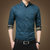 春季男士格子长袖衬衫商务韩版修身型寸衫印花青年衣服男装衬衣 S1730(S1730砖蓝色)