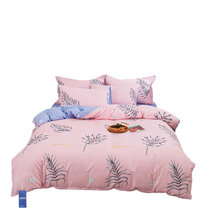安居先森 D1410双人床单 40支纱高支高密全棉印花单件活性印染  粉色