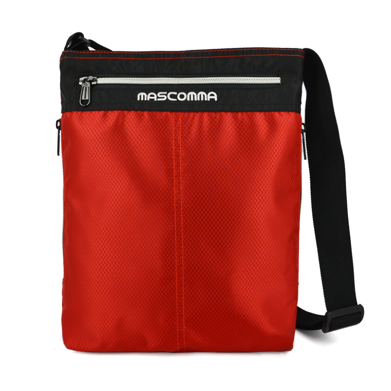 MASCOMMA单肩包 男女款单肩斜挎包 休闲竖款包 中号 BS1007/1008(红色)