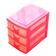 有乐0117半透明抽屉式桌面收纳盒 塑料家居用品化妆品杂物收纳盒lq5050(2层半透明蓝色)