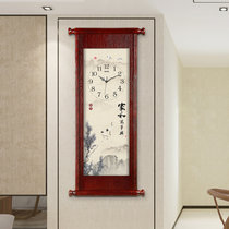 汉时（Hense)创意中式复古装饰挂钟客厅古典静音石英时钟HW69(家和万事兴-竖版)