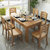 美天乐 简约现代长方形餐桌椅组合4人6人小户型饭桌家用组装方桌实木家具(茶色 餐桌+6椅)