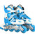 夏拓直排轮滑鞋男女闪光溜冰鞋儿童全套装可调滑冰鞋单闪(天蓝色 中码（33-37码）)