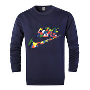 耐克NIKE运动T恤 套头衫运动衫汗衫 纯棉上衣卫衣 长袖T恤 16818(深蓝色 3XL)