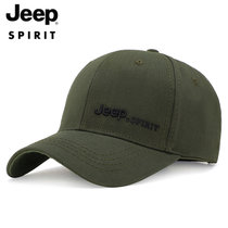 JEEP SPIRIT吉普棒球帽鸭舌帽子2021专柜品牌帽子男棉质户外休闲均码运动帽(CA0015军绿 均码)