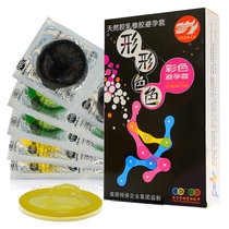 倍力乐彩色套形形色色10只彩色避孕套多彩安全套计生情趣用品(10片/盒)