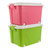 (国美自营)禧天龙 Citylong 塑料整理箱大号带轮储物箱玩具收纳箱2个装蒂梵红+蒂梵绿 60L 6055